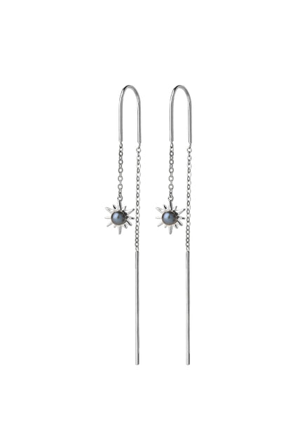 Karen Walker Temptation Thread Earrings - Silver, Pearl