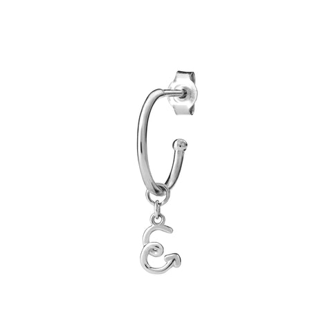 Karen Walker Single Initial Hoop - E