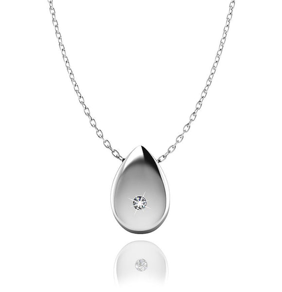 Love In A Jewel Love Drop Pendant - Silver & Crystal