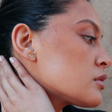 Najo - Double Beat Yellow Gold Stud Earring