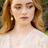 Nick Von K - Mother Of Pearl Pohutakawa Leaf Earrings