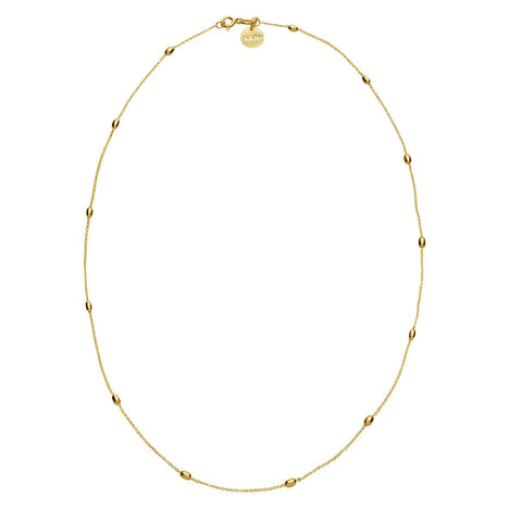 Najo - Like A Breeze Necklace - 1mm YG Plated Chain With Oval Beads 45cm