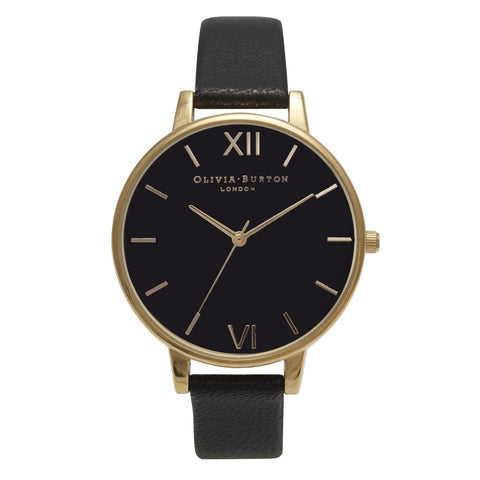 Olivia Burton Big Dial Black & Gold Watch OB15BD55