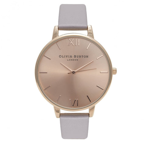 Olivia Burton Big Dial Grey Lilac & Rose Gold Watch OB15BD58