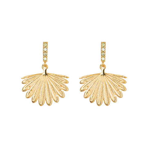 Boh Runga - Gold Plated Rocksteady Fan Tail Midi Earrings Rocked in Spring