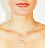 Love In A Jewel Circle Of Love Pendant - Silver With Crystals