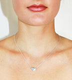 Love In A Jewel Heart Pendant - Silver with Diamond