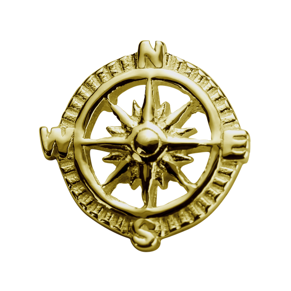 STOW Compass (Direction) Charm - 9ct Yellow Gold