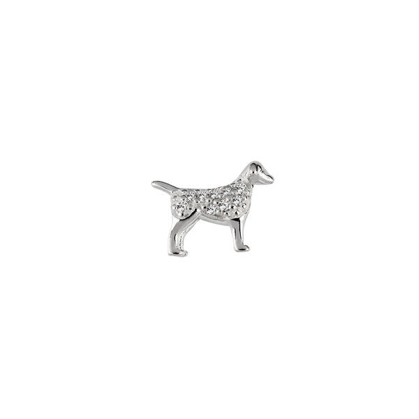 STOW Dog (Loyal) Charm - Sterling Silver CZ