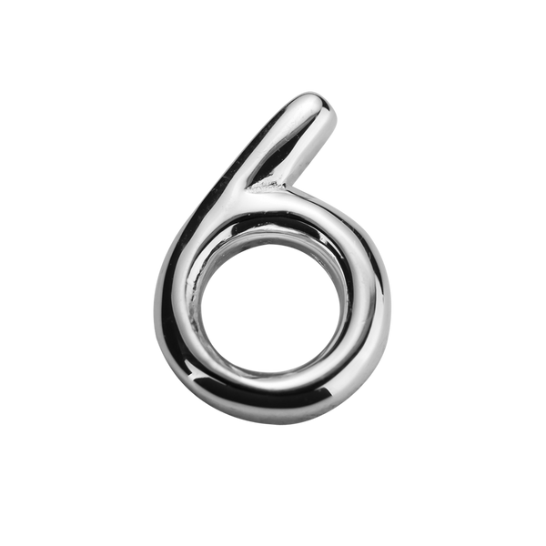 STOW Number 6 Charm - Sterling Silver