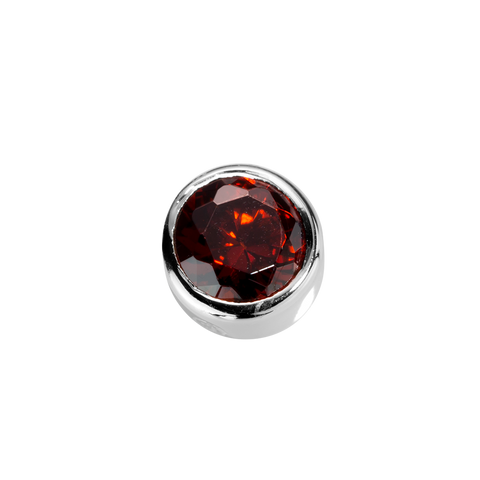 STOW Virtue Charm - Happiness - Garnet CZ & Sterling Silver