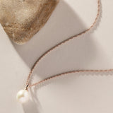 Najo - Dew Drop Pearl Necklace Rose Gold Plated