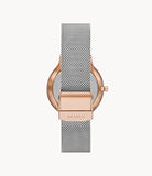 Freja Two-Hand Silver-Tone Stainless Mesh Watch