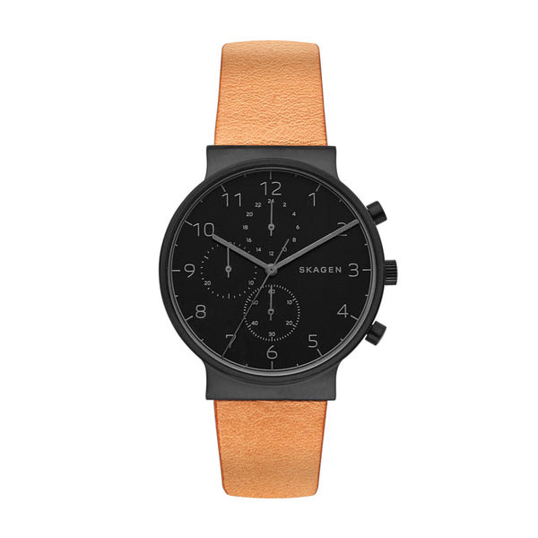 Skagen Ancher Leather Chronograph Watch SKW6359