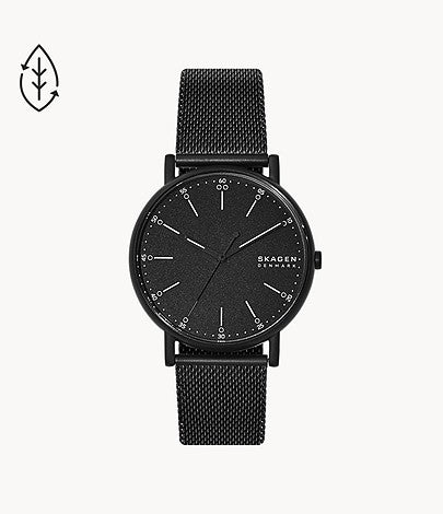 Skagen - Signature Three-Hand Midnight Steel Mesh Watch