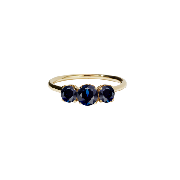 Meadowlark - Signature 3 Stone - 9ct Yellow Gold & Blue Sapphire