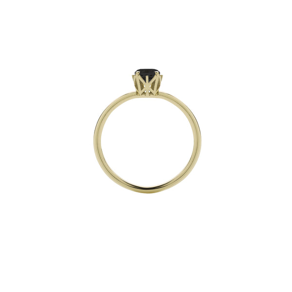 Meadowlark Signature Solitaire Ring - 9ct Yellow Gold & Black Diamond