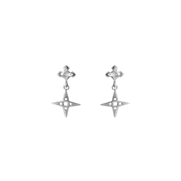 Lindi Kingi Star Stud Earrings - Platinum Plate