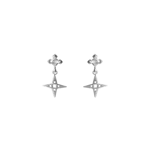 Lindi Kingi Star Stud Earrings - Platinum Plate