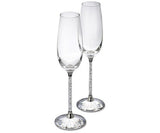 Crystalline Toasting Flutes - Silver