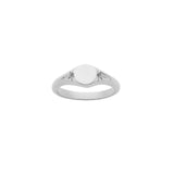 Meadowlark Classic Signet Ring - Sterling Silver & Grey Diamond