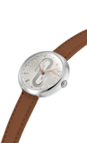 Furla - Silver Dial Brown Leather Strap Watch