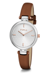 Furla - New Pin Silver Dial Brown Leather Watch