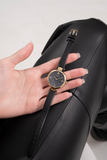 Furla - Glitter Pin Gold Black Leather Watch