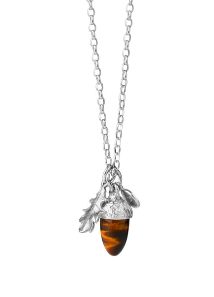 Karen Walker - Acorn And Leaf Pendant 60cm - Tigers eye