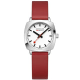 Mondaine - Petite Cushion Square Red Ladies Watch