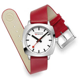 Mondaine - Petite Cushion Square Red Ladies Watch