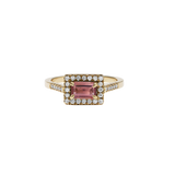 Meadowlark - Arizona Ring Petite - 9ct Yellow Gold - Pink Tourmaline - White Diamond