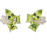 Karen Walker Rock Garden Studs - Silver, Peridot