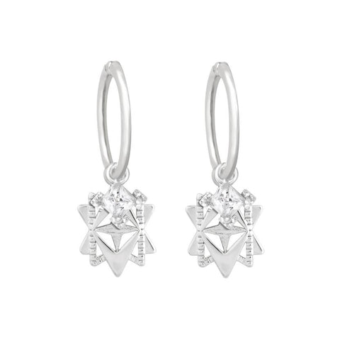 Lindi Kingi - Baroque Star Sleeper Earrings Platinum Plate