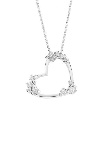 Karen Walker Botanical Heart Pendant, Large - Silver