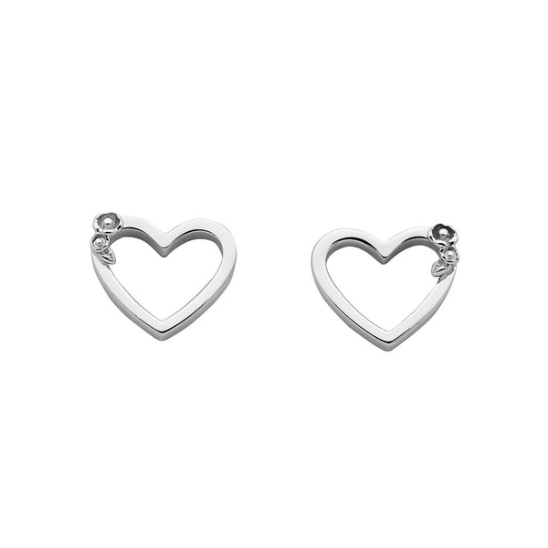 KAREN WALKER BOTANICAL HEART STUDS SILVER