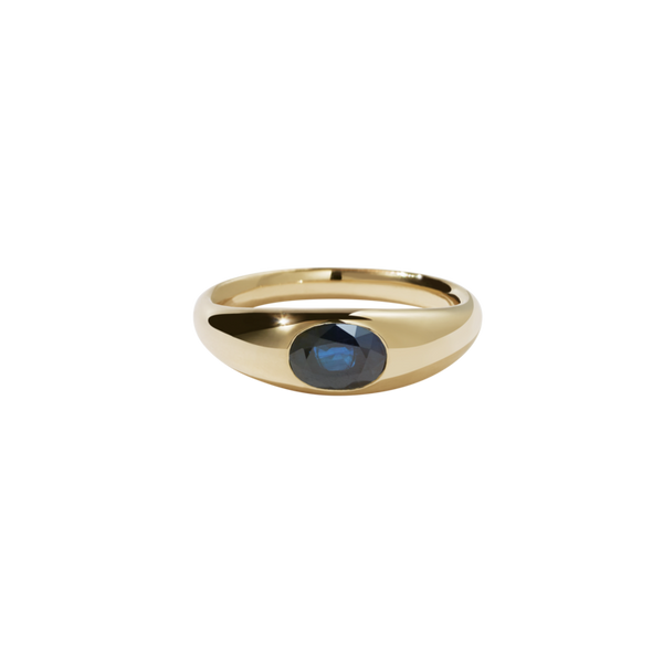 Meadowlark - Claude Ring With Stone - 9ct Yellow Gold - Midnight Sapphire