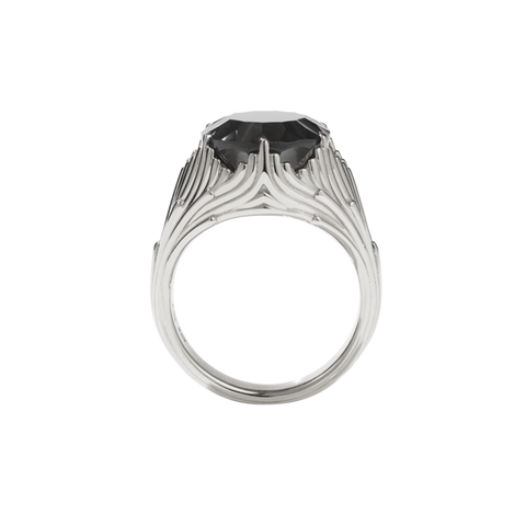 Meadowlark - Aphrodite Cocktail Ring - Silver - Onyx