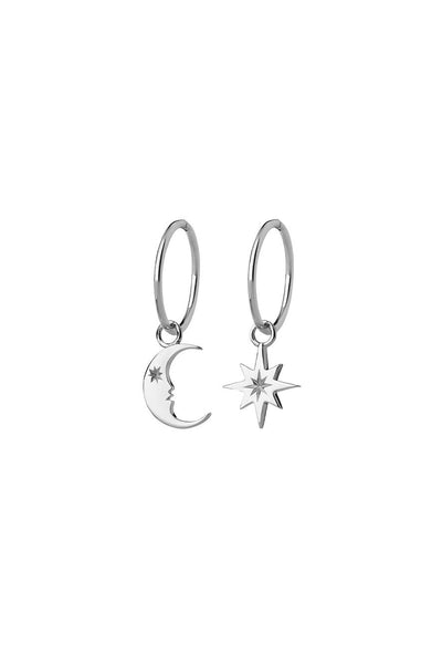 Karen Walker - Crescent Moon and Star Sleepers Silver