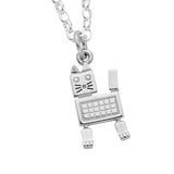 Karen Walker Robot Cat Charm - Silver