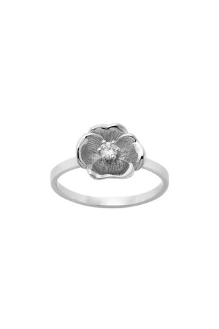 Karen Walker Diamond Etch Pansy Ring - 9ct White Gold, Diamond