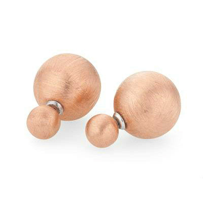 Diva Double Stud - Brushed Rose Gold