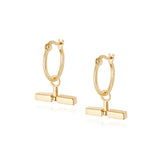 Daisy London Stacked T-Bar Earrings - Gold Plate