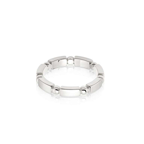 Daisy London Stacked Chunky Ring Sterling Silver - Large