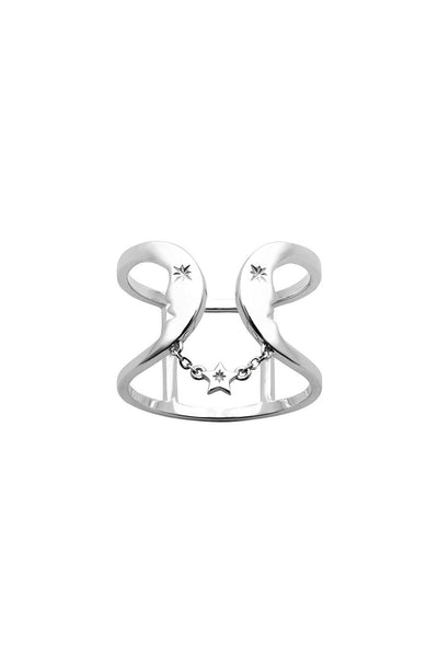 Karen Walker Double Crescent Ring - Silver