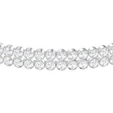 Subtly Double Bracelet, White, Rhodium Plating