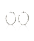 Edge of Ember Facet Silver Hoops