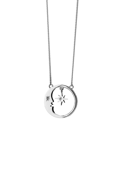 Karen Walker - Eclipse Moon and Star Necklace Silver