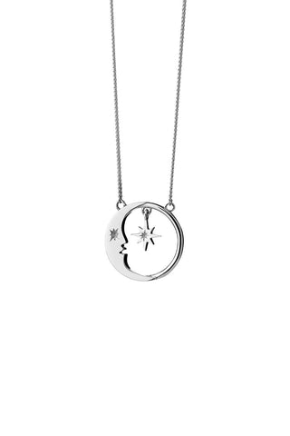 Karen Walker - Eclipse Moon and Star Necklace Silver