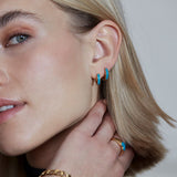 Edblad - Enamel Hoops Turquoise Gold